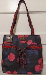 Nwts Matilda Jane Tote Bag Black & Pink Floral Roses - Picture 1 of 11