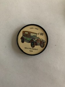 1962 Jell-O History of the Auto Coins #88 Willys-Knight 1923, VINTAGE! (inv.2)
