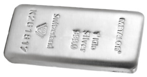 1kg 999.0 Fine Silver Metalor 1000.00 grams silver Bullion Bar