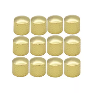 FLEOR 12PCS Dome Metall Bass E-Gitarre Speed Control Potentiometer Knöpfe Gold - Picture 1 of 12