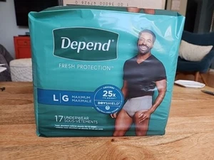 Depend Fit-Flex Underwear Men Size L/G Max Absorbency 17 Ct Pk - Picture 1 of 4