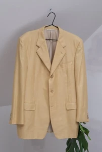 Canali Luxus Herren Gold Wolle Kaschmir Seide Blazer Sakko Gr. 54 Made in Italy - Bild 1 von 18