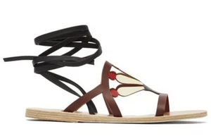 Ancient Greek Sandals Lilly Cutout Leather- Brown Multi Sandals Size 38 - Picture 1 of 14