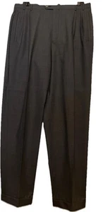 Zanella Herren grau Wolle Hose 34x34 Italy Designer Vintage Plissee und Bündchen - Bild 1 von 7