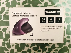 Woddlffy Upgraded Ergonomic Vertical Wireless Mouse - Picture 1 of 5