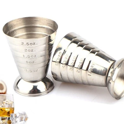 75 ml 0,5-2,5 oz / 15-75 ml Metal Medida Taza Bebida Herramienta Barra Mixto Coctelera Vaso Foto 1 de 4