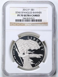 2012-P $1 Star Spangled Banner Proof Silver Dollar PF70UCAM NGC 2441810-013 - Picture 1 of 2