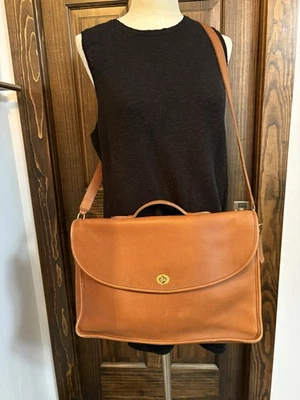 COACH Briefcase Lexington British Tan Leather Vintage Laptop Messenger Bag #5265 - Image 1 of 4