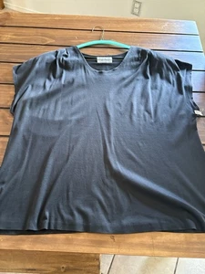 GIVENCHY VINTAGE EN PLUS Black Sleeveless Blouse 22W 1980s - Picture 1 of 5