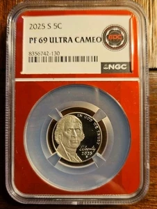 2025 S Jefferson Nickel 5C Coin Proof NGC PF69 Ultra Cameo Free Shipping - Picture 1 of 1