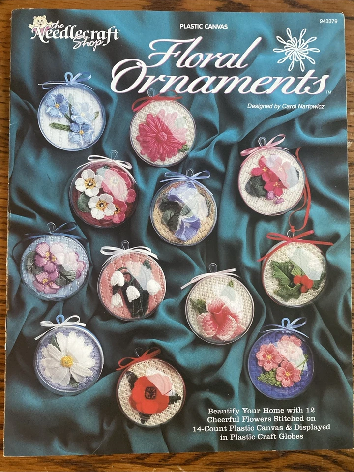 FLORAL ORNAMENTS PLASTIC CANVAS 12 Designs PATTERN BOOK Needlecraft Shop - Image 1 of 1