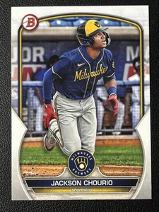 Tarjeta de béisbol 2023 Bowman #BP-76 Jackson Chourio Prospects Milwaukee Brewers - Imagen 1 de 2