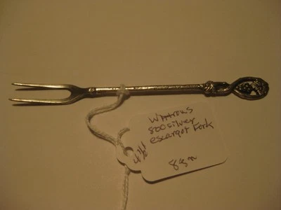 Horquilla de escargot antigua Watrous 800 plata 4 1/8" 8 gramos Foto 1 de 4