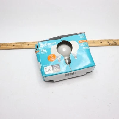 (3-Pk) EcoSmart Dimmable LED Light Bulb Glass Soft White G16.5 2700K 40W 120V - Image 1 of 4