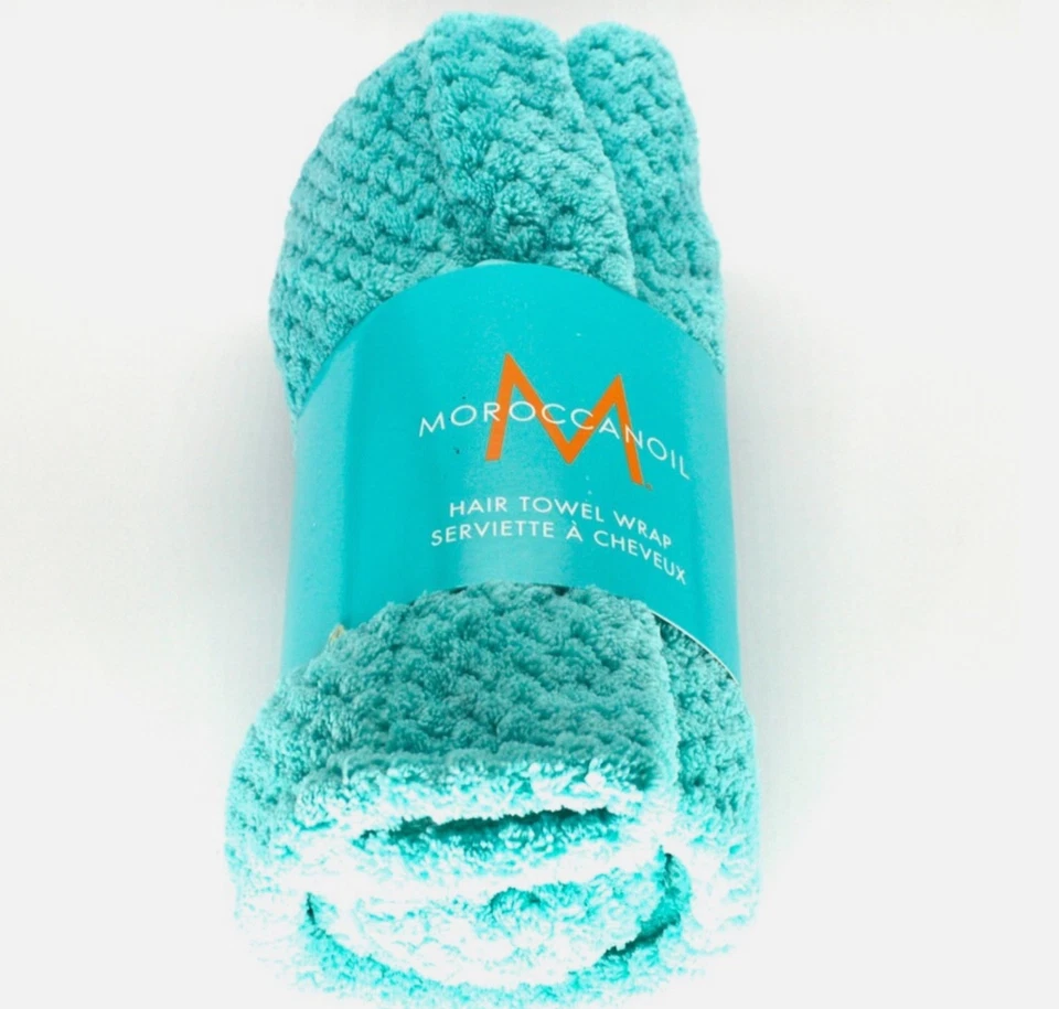 MoroccanOil Microfiber Hair Towel Wrap Aqua Blue Green - Image 1 of 1