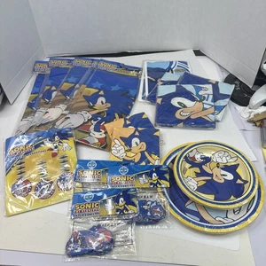 Huge Lot Of Sonic The Hedgehog Party Supplies - Table Covers, Plates, Napkins Y4 - Picture 1 of 13