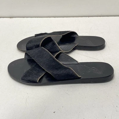 Ancient Greek Sandals Black Solid Slide Sandals Women Size 38 - Image 1 of 4