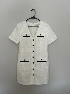 LOFT Women’s White Tweed Shift Dress NWT - Picture 1 of 4