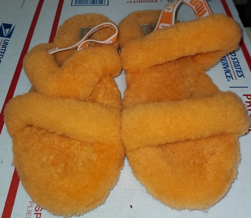 Pantofole UGG donna Oh Yeah arancioni punta aperta slip on slide circa taglia 6