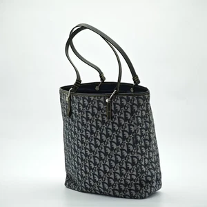 Dior Trotter Tote Bag Canvas and Leather Navy Color - Picture 1 of 19