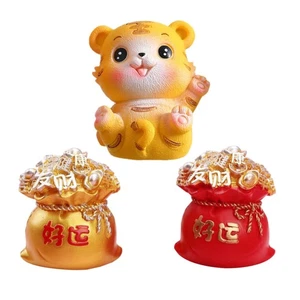 3 Piezas Bolsa de Buena Suerte Adorno Bebé Oficina Tigre Decoración Tigres Estatua - Imagen 1 de 12