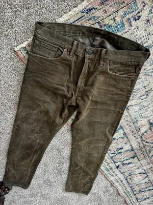 RRL Doble RL Ralph Lauren Denim Marrón Envejecido Nuevo 34x32 Foto 1 de 4