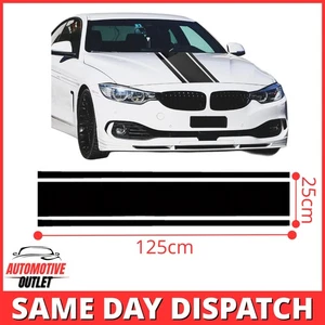 AUTO UNIVERSAL STREIFEN RALLYE AUFKLEBER RENNSPORT DECAL MOTORHAUBE DACH SCHWARZ - Bild 1 von 12