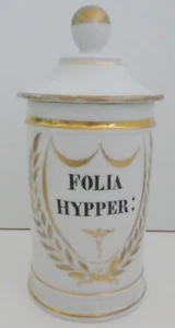 Antique Paris Porcelain Apothecary Jar 19th c Marked H. Vignier FOLIA HYPPER: - Picture 1 of 9