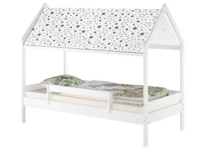 Himmelbett weiß Kinderbett Hausbett 90x200 Massivholz Einzelbett Spielbett Holz - Bild 1 von 21