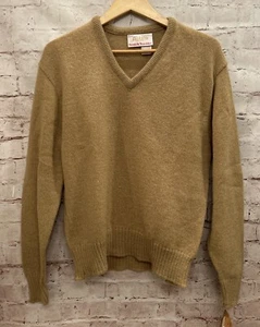 Vintage Jantzen Scotch Tumbler Sweater Herren M Pullover V-Ausschnitt NEU hellbraun Wolle - Bild 1 von 4