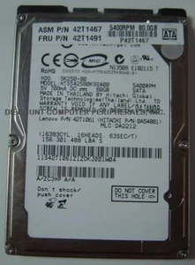 80GB SATA 2.5" 9.5MM HTS542580K9SA00 Hitachi Hard Drive Tested Our Drives Work - Picture 1 of 1