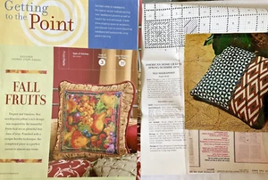 Needlepoint Pillow Patterns Lot of 4 Fruits Tiles Bargello Geometric - Picture 1 of 5