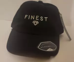 AcademyFits Finest Diamond Black Adjustable Strapback Slouch Dad Hat Cap NWT - Picture 1 of 6