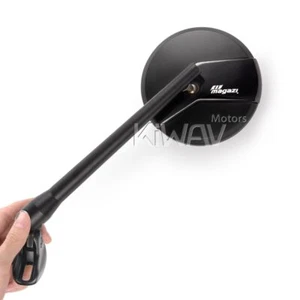 Pair side mirrors round black Missie black base fits Ducati 1199 Panigale 14' - Picture 1 of 8