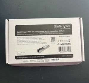 StarTech.com Cisco GLC-T Compatible copper RJ45 SFP Module Transceivers 10 pack - Picture 1 of 3