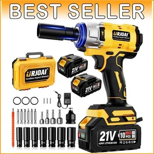 Powerful Brushless 1/2 Inch Cordless Impact Wrench with 7 Sockets & LED Light - Picture 1 of 9