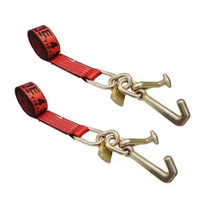 2 Pack 2" x 10' TJ Cluster Hook Car Strap for Wrecker Tow Truck Auto Hauling - Picture 1 of 7