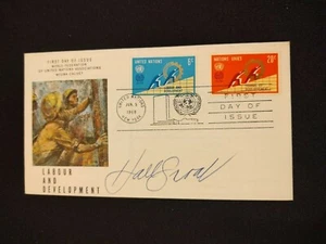 ARBEIT UND ENTWICKLUNG - HAL GROAT SIGNIERT 1969 GÜTESIEGEL FDC - Bild 1 von 2