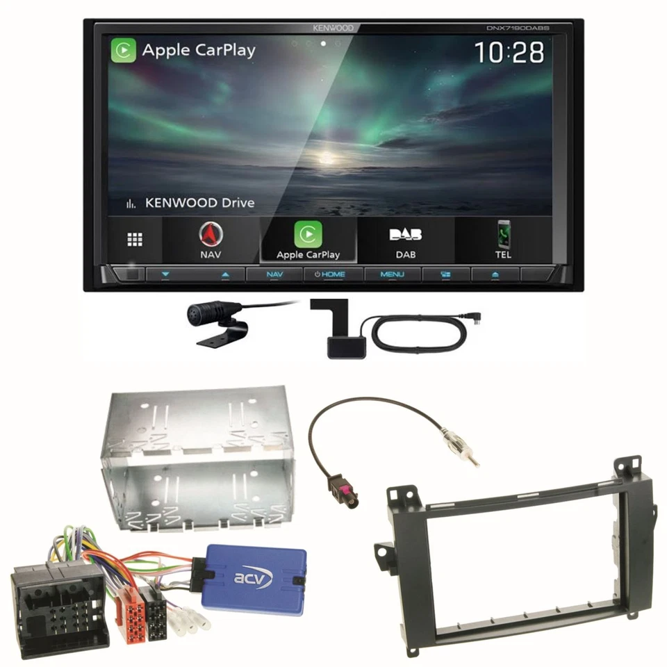 Kenwood DNX-7190DABS Android Auto Carplay Einbauset für Mercedes Viano Vito W639 - Bild 1 von 1