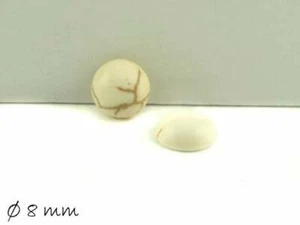 2 Stk. Howlith Edelstein Cabochons zum Einkleben in Fassungen, Ø 8 mm  - Bild 1 von 1