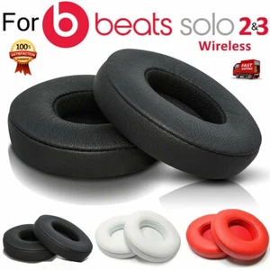 2Pcs Ear Pad Cushion Replacement For Beats Dre SOLO 2 3 Wireless / Wired 2.0 3.0 - Picture 1 of 26