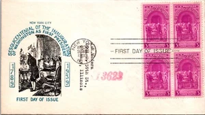 FDC 1939 SC #854 Nice Blue & Black Cachet - New York, Ny - Block Of 4 - J13511 - Picture 1 of 2