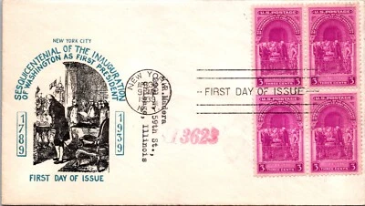 FDC 1939 SC #854 Nice Blue & Black Cachet - New York, Ny - Block Of 4 - J13511 - Image 1 of 2