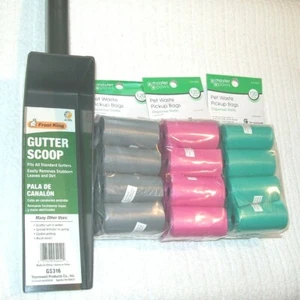 Pet Waste Pickup Bags Lot & Frost King Gutter Scoop Use for Pet Food Master Paws - Picture 1 of 3