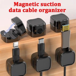 6X Magnet Kabel Clip Organizer Draht Kabel Management Desktop Wickler Line Halter - Bild 1 von 24