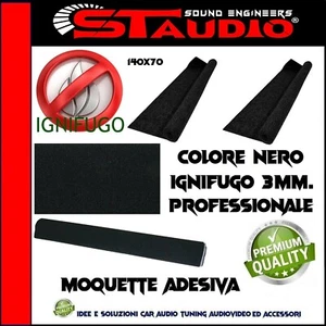 MOQUETTE ADESIVA COLORE NERO PER RIVESTIMENTO BOX - PIANALI Auto E INTERNI TETTO - Foto 1 di 5
