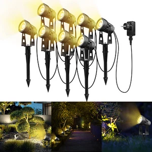 6/8er LED Gartenstrahler mit Erdspieß Warmweiß Gartenleuchte Außen wasserdicht - Bild 1 von 16