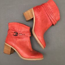 Boutique 9,  Size: 8 Clarnella Salmon leather ankle boot, 2.5" heel