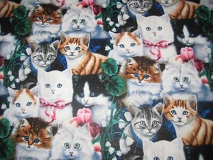 Gatitos de San Valentín Gatos Jenny Newland David Textiles 1 yarda 36"x44" - Imagen 1 de 5