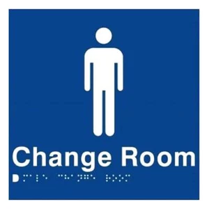 Plastic Blue Male Change Room Braille Sign - Picture 1 of 1